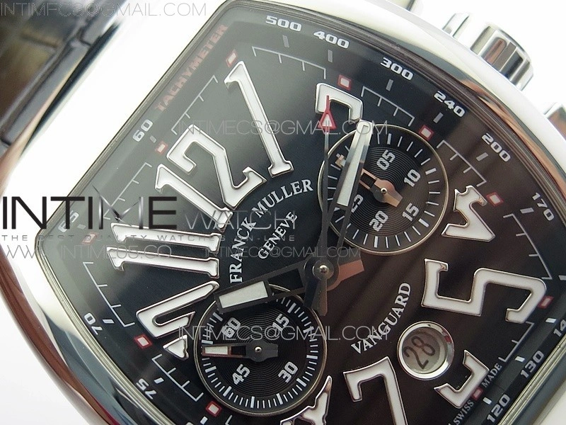Vanguard V45 Chrono SS ABF Best Edition Black Dial on Black Gummy Strap A7750