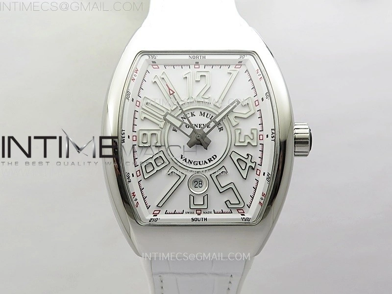 Vanguard V45 SS ABF Best Edition White Dial On White Gummy Strap A2824