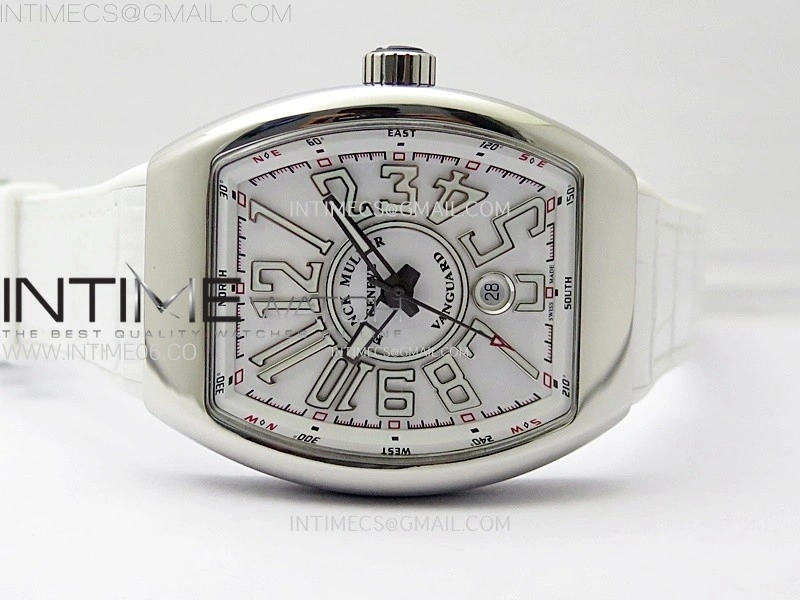 Vanguard V45 SS ABF Best Edition White Dial On White Gummy Strap A2824