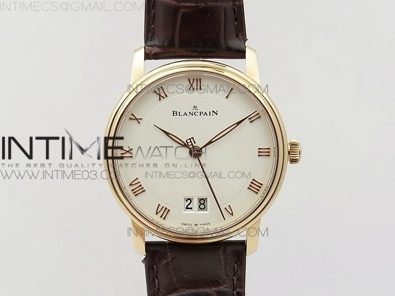 Villeret 6669 RG V2 HG 1:1 Best Edition White Dial On brown leather Strap