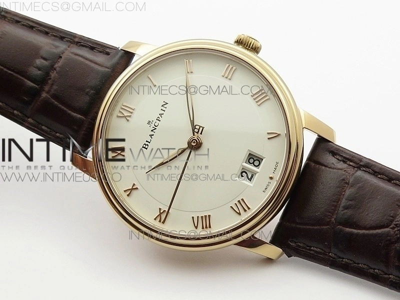 Villeret 6669 RG V2 HG 1:1 Best Edition White Dial On brown leather Strap