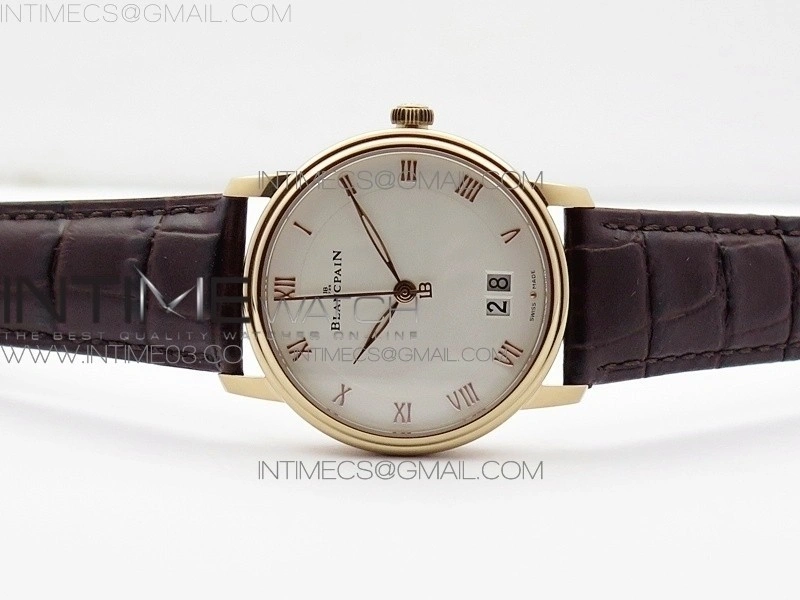 Villeret 6669 RG V2 HG 1:1 Best Edition White Dial On brown leather Strap