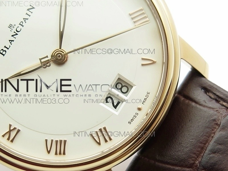 Villeret 6669 RG V2 HG 1:1 Best Edition White Dial On brown leather Strap