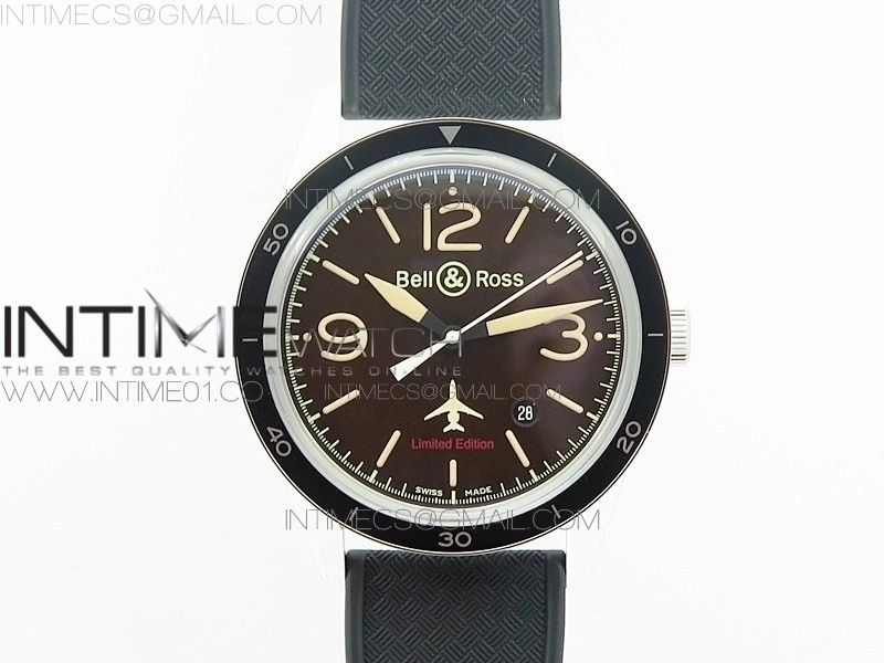 Vintage BR123 50 Years SS Brown Dial on Black Rubber Strap MIYOTA 9015