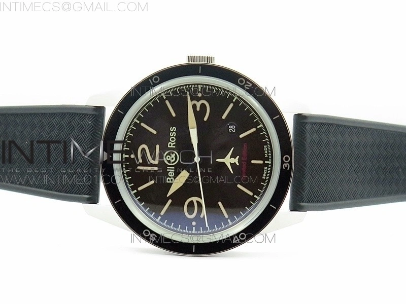 Vintage BR123 50 Years SS Brown Dial on Black Rubber Strap MIYOTA 9015