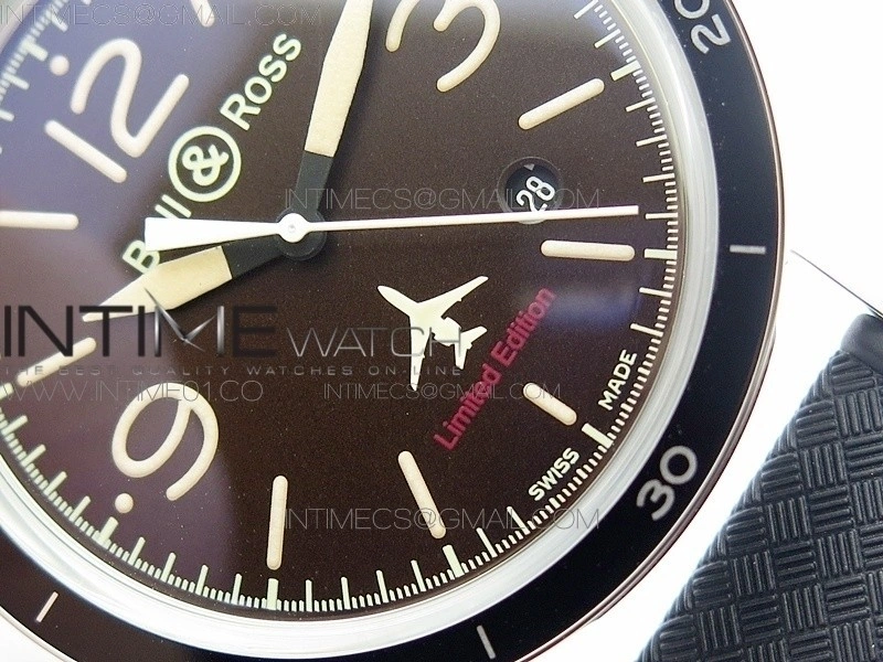 Vintage BR123 50 Years SS Brown Dial on Black Rubber Strap MIYOTA 9015