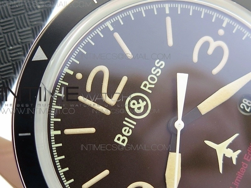 Vintage BR123 50 Years SS Brown Dial on Black Rubber Strap MIYOTA 9015