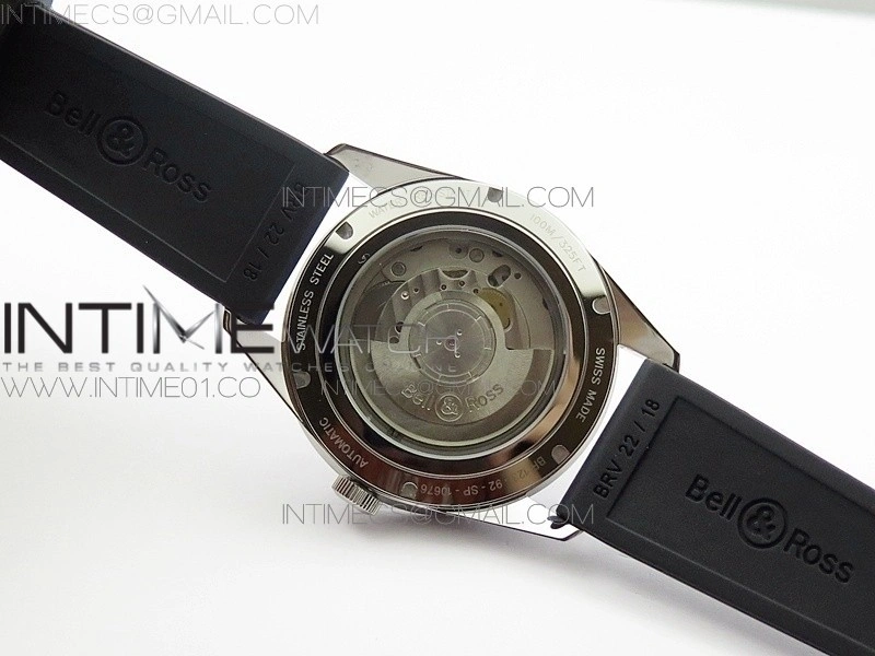 Vintage BR123 SS Black Dial on Black Rubber Strap MIYOTA 9015