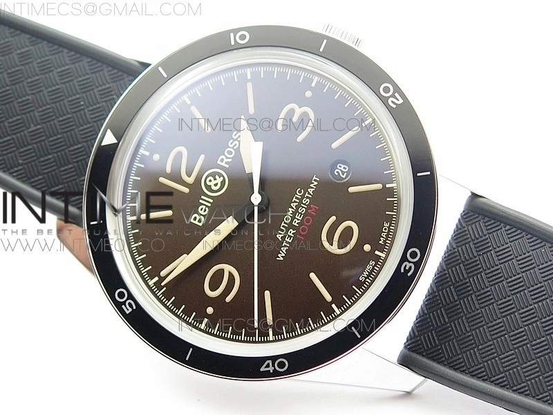 Vintage BR123 SS Brown Dial on Black Rubber Strap MIYOTA 9015