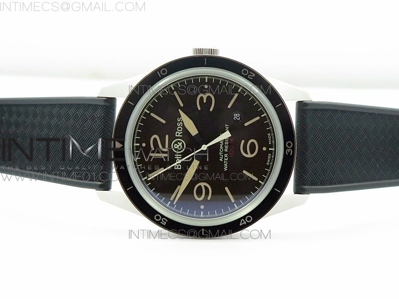 Vintage BR123 SS Brown Dial on Black Rubber Strap MIYOTA 9015