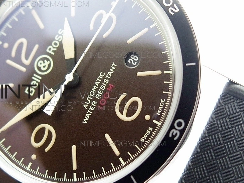 Vintage BR123 SS Brown Dial on Black Rubber Strap MIYOTA 9015