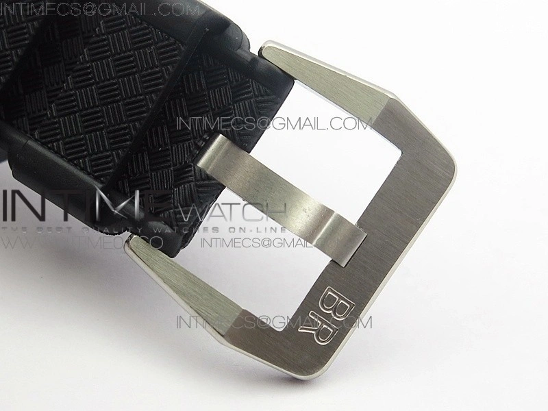 Vintage BR123 SS GMT Blue Dial on Black Rubber Strap A2836