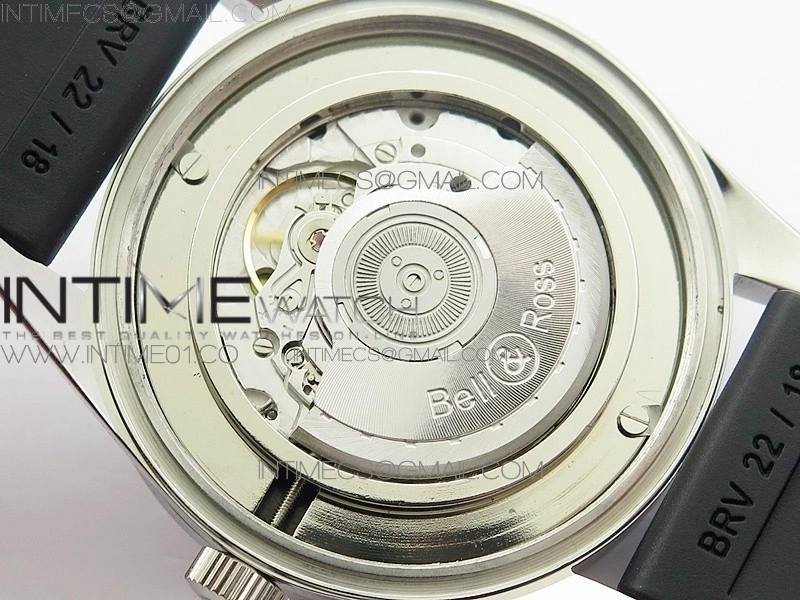 Vintage BR123 SS GMT Blue Dial on Black Rubber Strap A2836