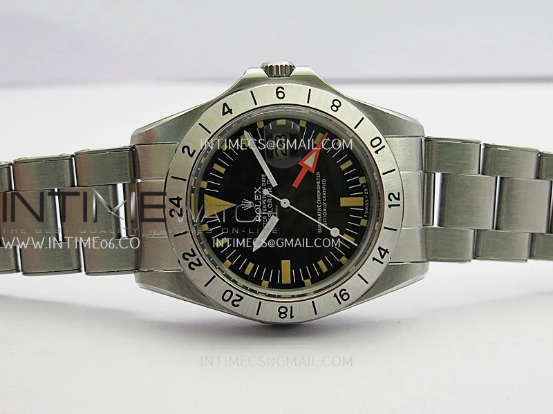 Vintage Explorer II 1655 Orange GMT Hand SS BP Black Dial On SS Bracelet A2836
