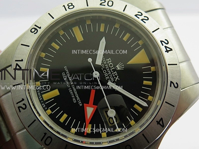 Vintage Explorer II 1655 Orange GMT Hand SS BP Black Dial On SS Bracelet A2836