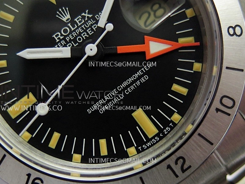 Vintage Explorer II 1655 Orange GMT Hand SS BP Black Dial On SS Bracelet A2836
