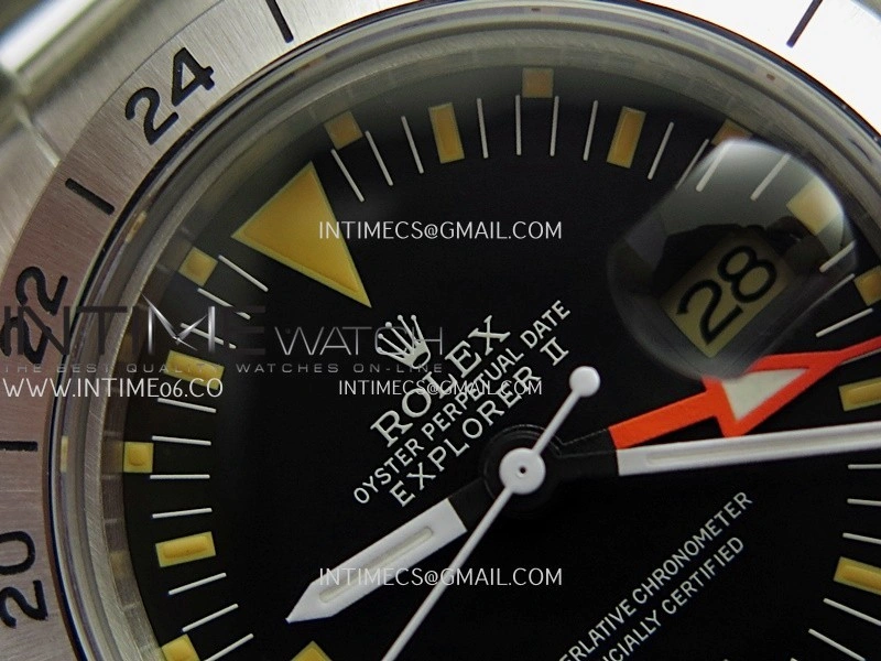 Vintage Explorer II 1655 Orange GMT Hand SS BP Black Dial On SS Bracelet A2836