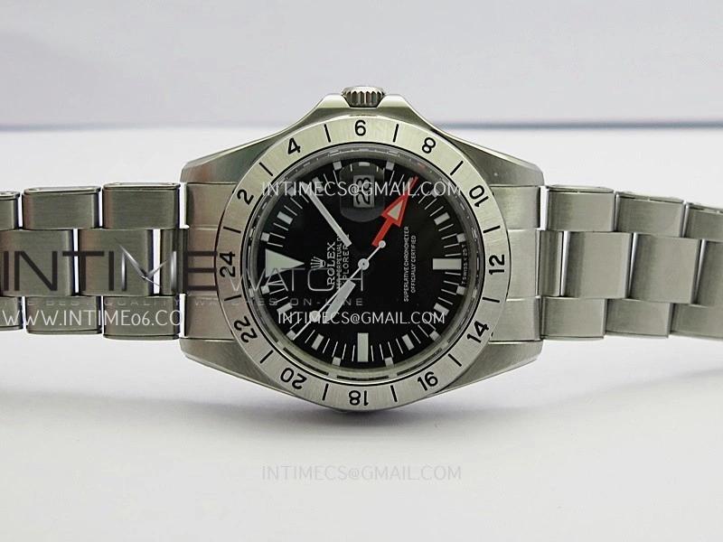 Vintage Explorer II 1655 White GMT Hand SS BP Black Dial On SS Bracelet A2836