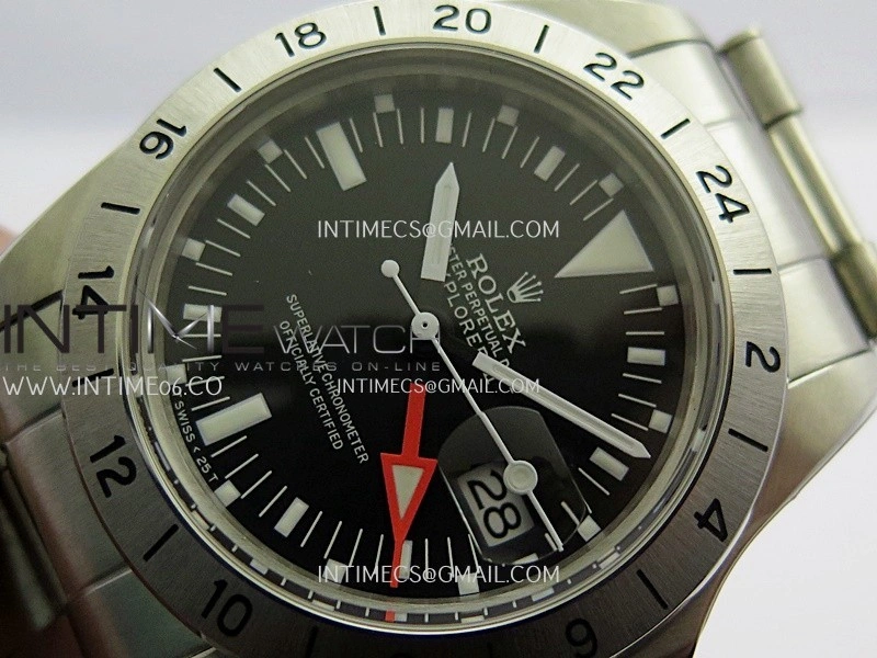 Vintage Explorer II 1655 White GMT Hand SS BP Black Dial On SS Bracelet A2836