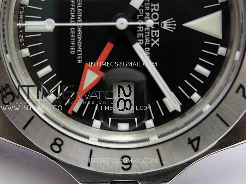 Vintage Explorer II 1655 White GMT Hand SS BP Black Dial On SS Bracelet A2836