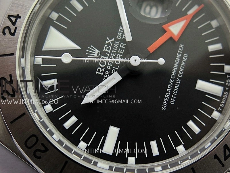 Vintage Explorer II 1655 White GMT Hand SS BP Black Dial On SS Bracelet A2836