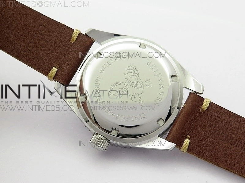 Vintage Seamaster 300 Date SS B12 Black Dial On Brown Leather Strap A-2836
