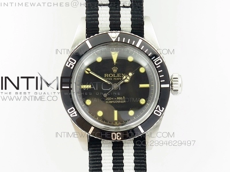 Vintage Submariner No Date 200m 660ft SS On Nylon Strap A2836