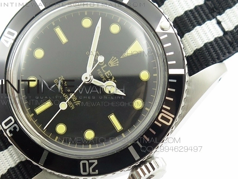 Vintage Submariner No Date 200m 660ft SS On Nylon Strap A2836