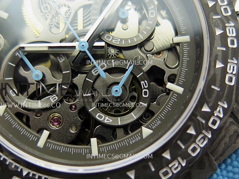 Daytona DIW Carbon Blue Handset GETF Best Edition Skeleton Dial On Blue Nylon Strap SA4130