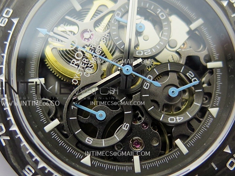 Daytona DIW Carbon Blue Handset GETF Best Edition Skeleton Dial On Blue Nylon Strap SA4130