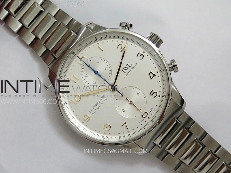 Portuguese IW371604 SS ZF 1:1 Best Edition White Dial Rose Gold Markers on SS Bracelet A96355