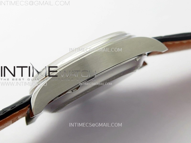 Portugieser Chrono Classic 42 IW390406 AZF 1:1 Best Edition White Dial Blue Markers on Black Leather Strap A7750