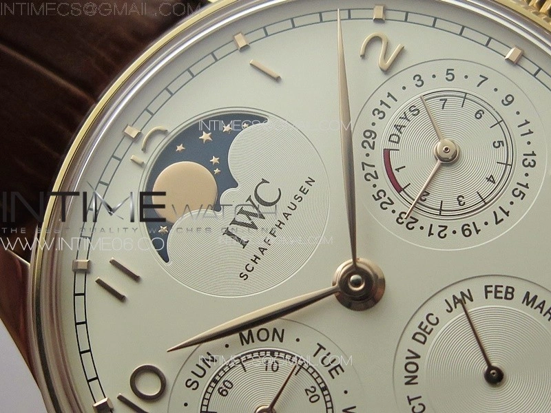 Portuguese IW503302 Real PR RG APSF 1:1 Best Edition White Dial On Brown Leather Strap A52610