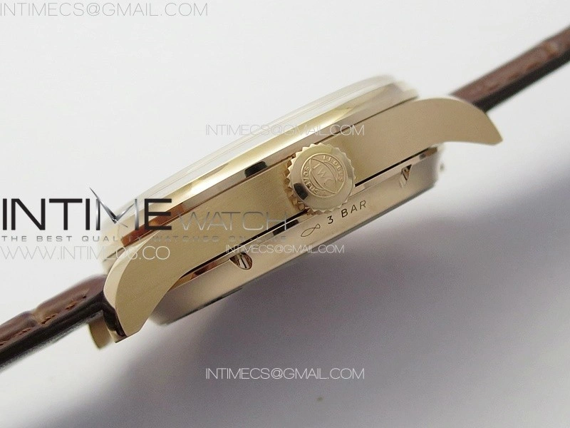 Portuguese IW503302 Real PR RG APSF 1:1 Best Edition White Dial On Brown Leather Strap A52610