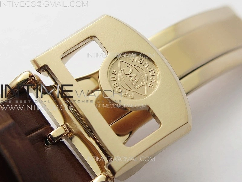 Portuguese IW503302 Real PR RG APSF 1:1 Best Edition White Dial On Brown Leather Strap A52610