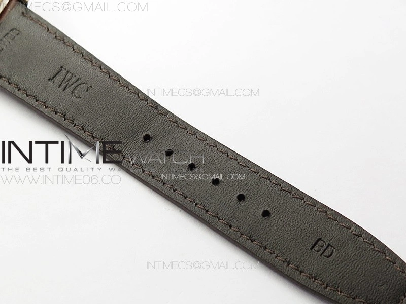 Portuguese IW503302 Real PR RG APSF 1:1 Best Edition White Dial On Brown Leather Strap A52610