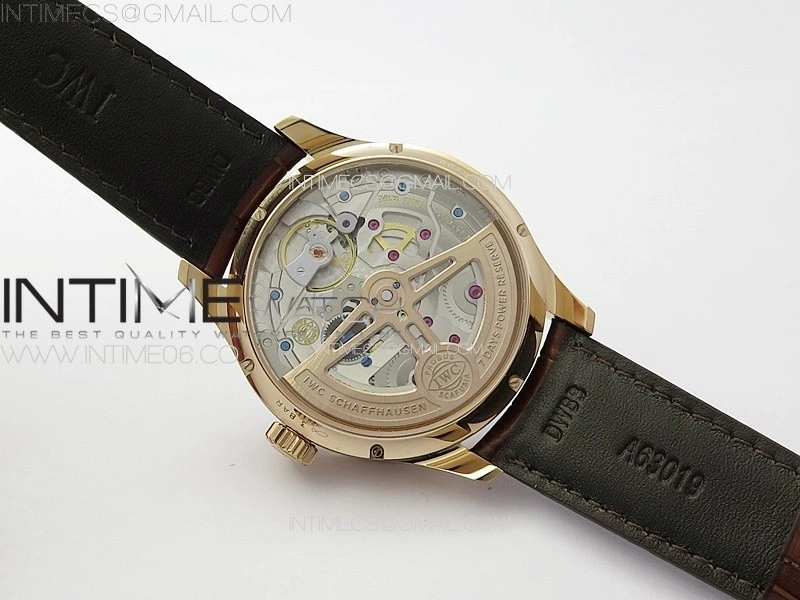 Portuguese IW503302 Real PR RG APSF 1:1 Best Edition White Dial On Brown Leather Strap A52610