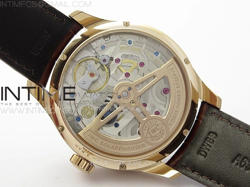 Portuguese IW503302 Real PR RG APSF 1:1 Best Edition White Dial On Brown Leather Strap A52610