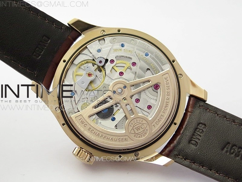 Portuguese IW503302 Real PR RG APSF 1:1 Best Edition White Dial On Brown Leather Strap A52610