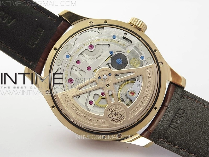 Portuguese IW503302 Real PR RG APSF 1:1 Best Edition White Dial On Brown Leather Strap A52610