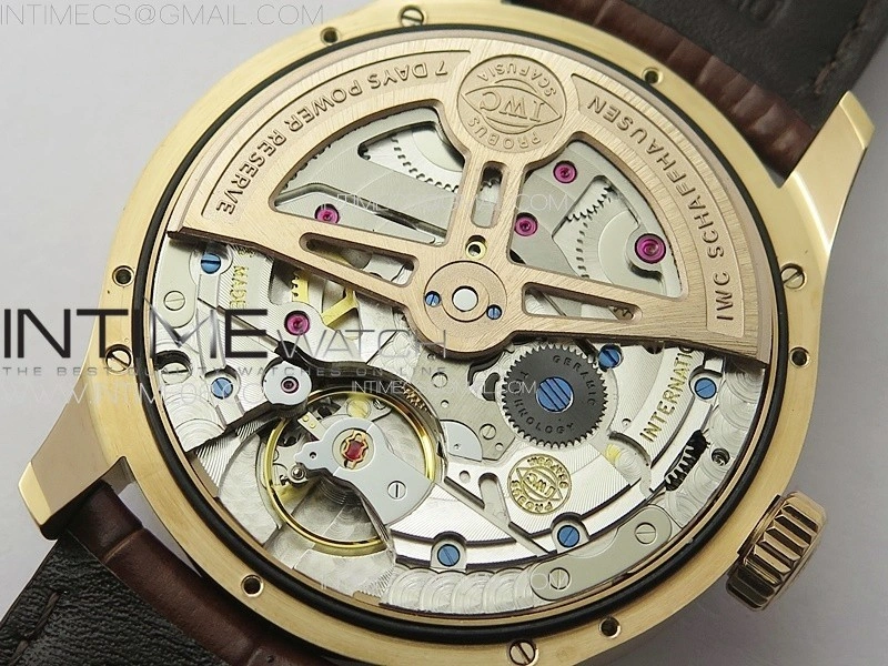 Portuguese IW503302 Real PR RG APSF 1:1 Best Edition White Dial On Brown Leather Strap A52610