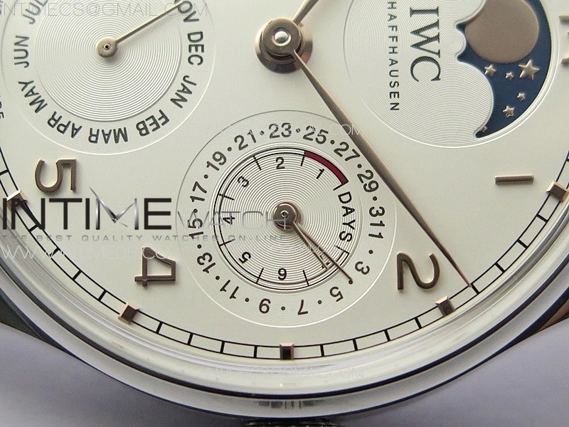Portuguese IW503307 Real PR SS APSF 1:1 Best Edition White Dial On Brown Leather Strap A52610