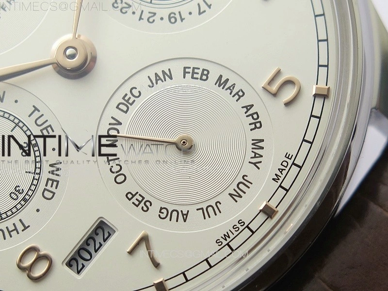 Portuguese IW503307 Real PR SS APSF 1:1 Best Edition White Dial On Brown Leather Strap A52610