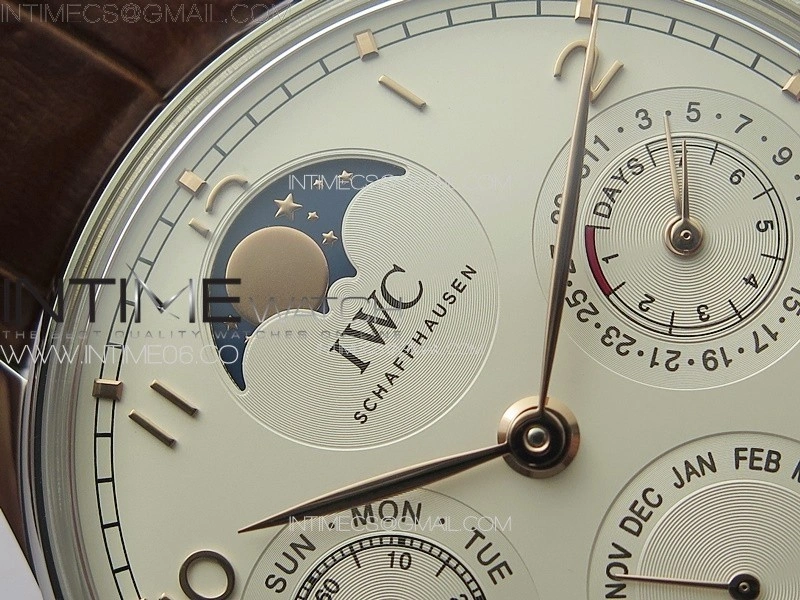 Portuguese IW503307 Real PR SS APSF 1:1 Best Edition White Dial On Brown Leather Strap A52610