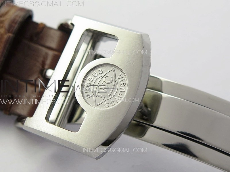 Portuguese IW503307 Real PR SS APSF 1:1 Best Edition White Dial On Brown Leather Strap A52610