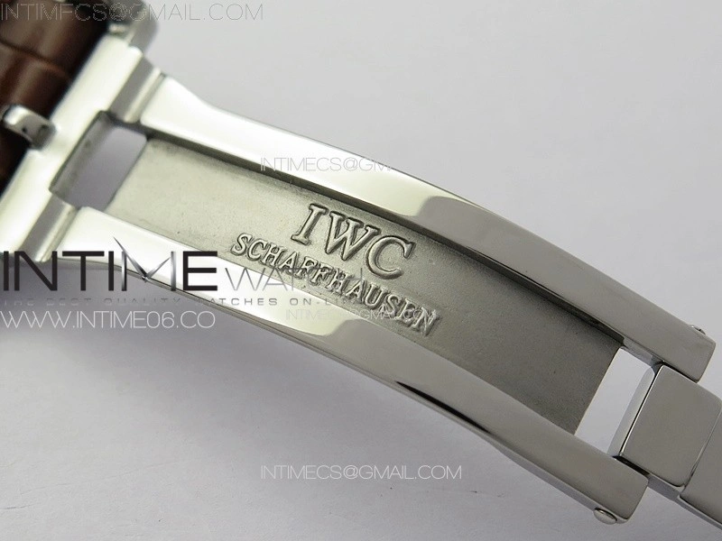 Portuguese IW503307 Real PR SS APSF 1:1 Best Edition White Dial On Brown Leather Strap A52610