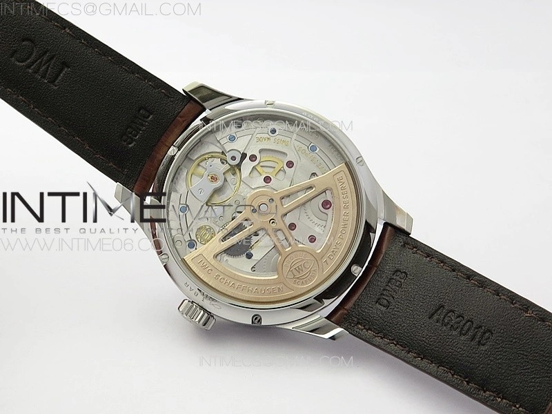 Portuguese IW503307 Real PR SS APSF 1:1 Best Edition White Dial On Brown Leather Strap A52610
