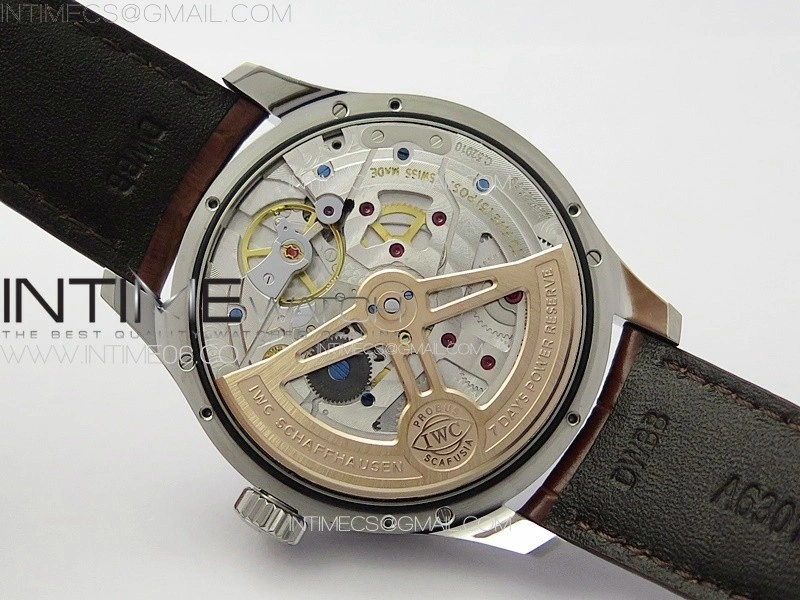 Portuguese IW503307 Real PR SS APSF 1:1 Best Edition White Dial On Brown Leather Strap A52610