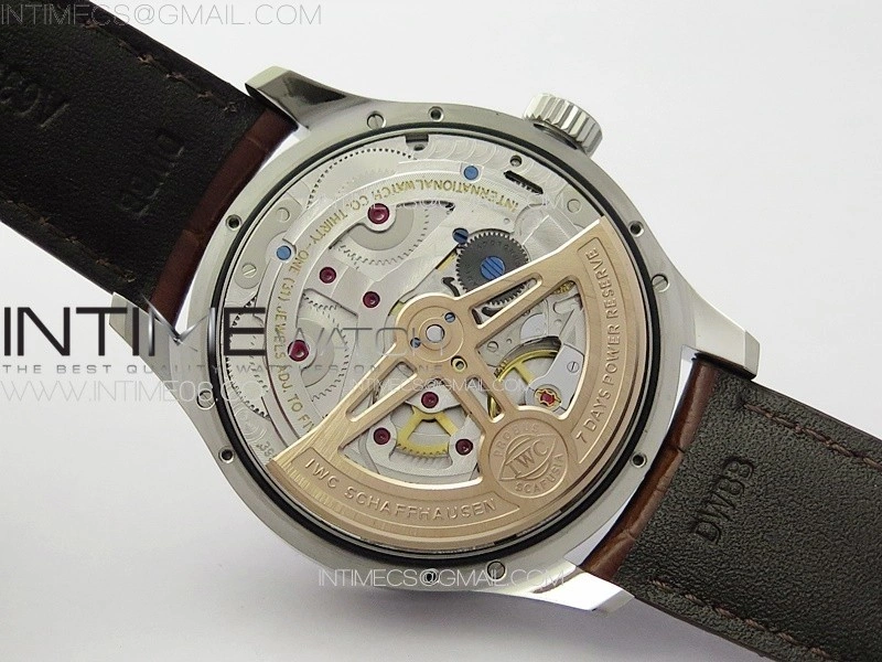 Portuguese IW503307 Real PR SS APSF 1:1 Best Edition White Dial On Brown Leather Strap A52610