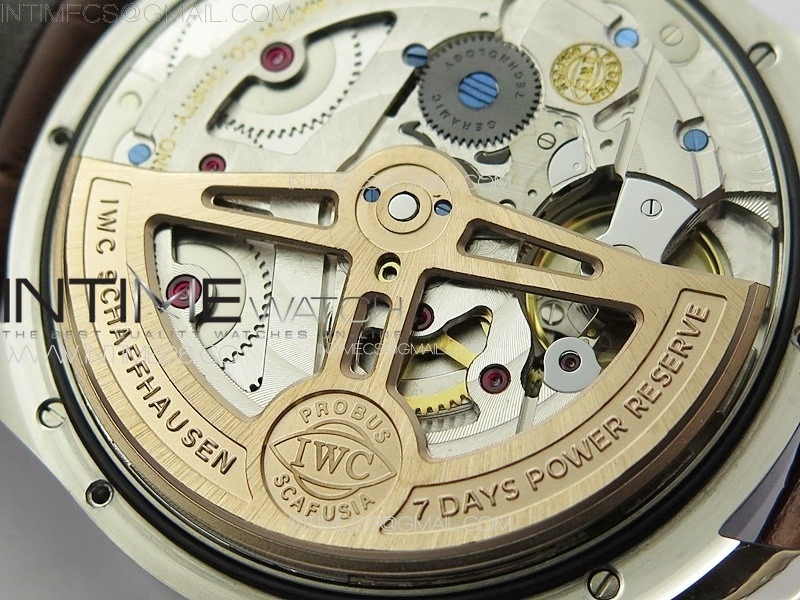 Portuguese IW503307 Real PR SS APSF 1:1 Best Edition White Dial On Brown Leather Strap A52610
